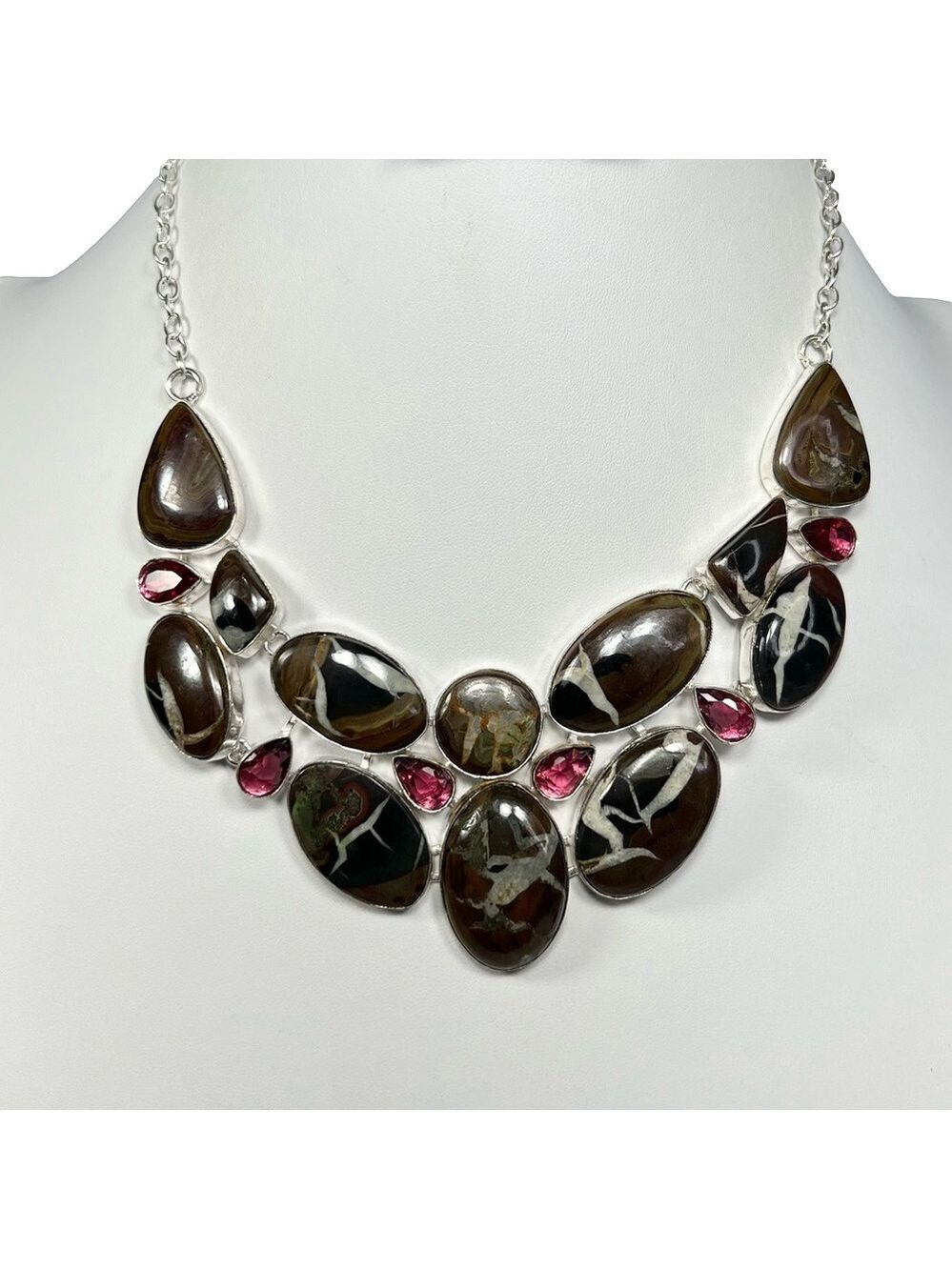 Lightning Septarian 925  Large Gemstone Necklace